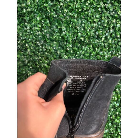 Free People Farylrobin Robby Boot Blue Crackle Leather Suede Mix - Sz 8 RARE - Picture 7 of 8